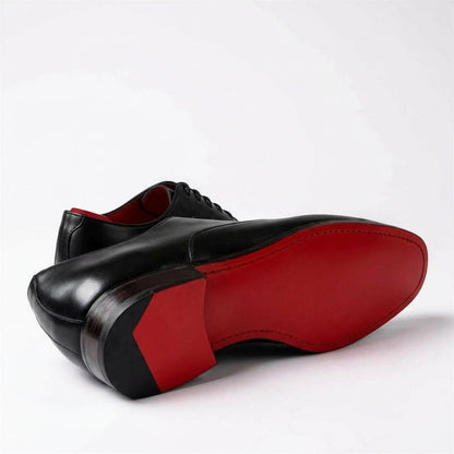 Black Wholecut Oxford Dress Shoe | Red Sole | Pellevista