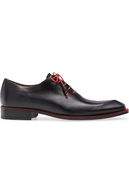 Mezlan Asymmetric Wholecut Oxford - Black Leather Men's Dress Shoes - Pellevista