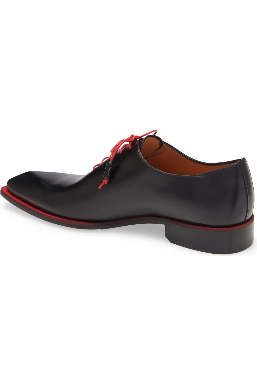 Mezlan Asymmetric Wholecut Oxford - Black Leather Men's Dress Shoes - Pellevista