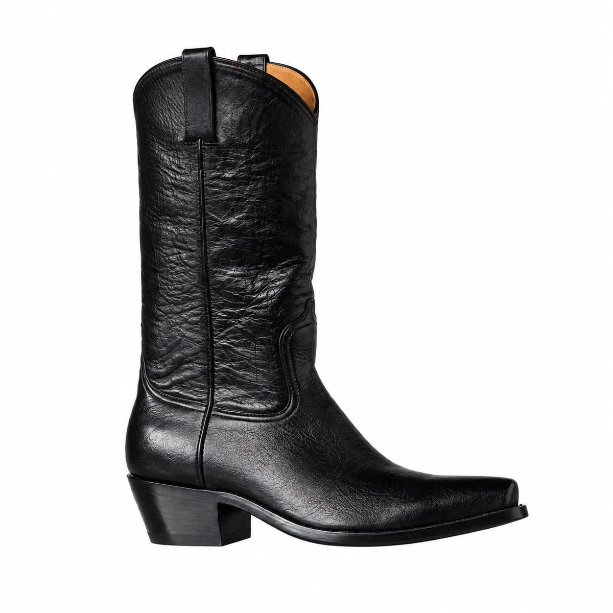 Handmade Rock Marfa boot in black full-grain leather | Pellevista