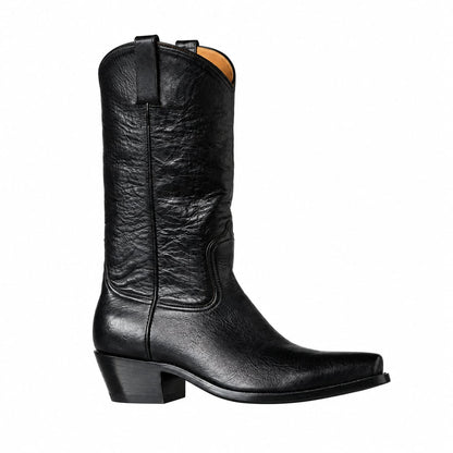 Handmade Rock Marfa boot in black full-grain leather | Pellevista