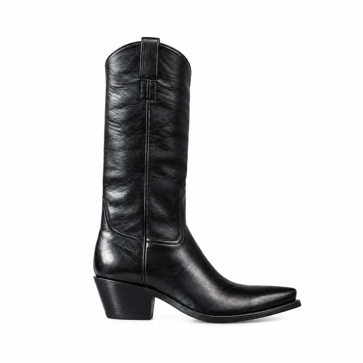 Handmade Rock Marfa boot in black full-grain leather | Pellevista