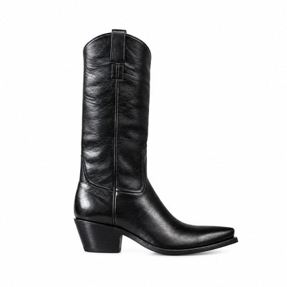 Handmade Rock Marfa boot in black full-grain leather | Pellevista