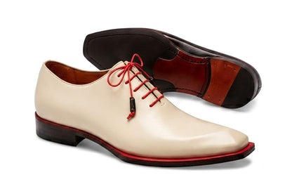 Mezlan Asymmetric Wholecut Oxford - Black Leather Men's Dress Shoes - Pellevista