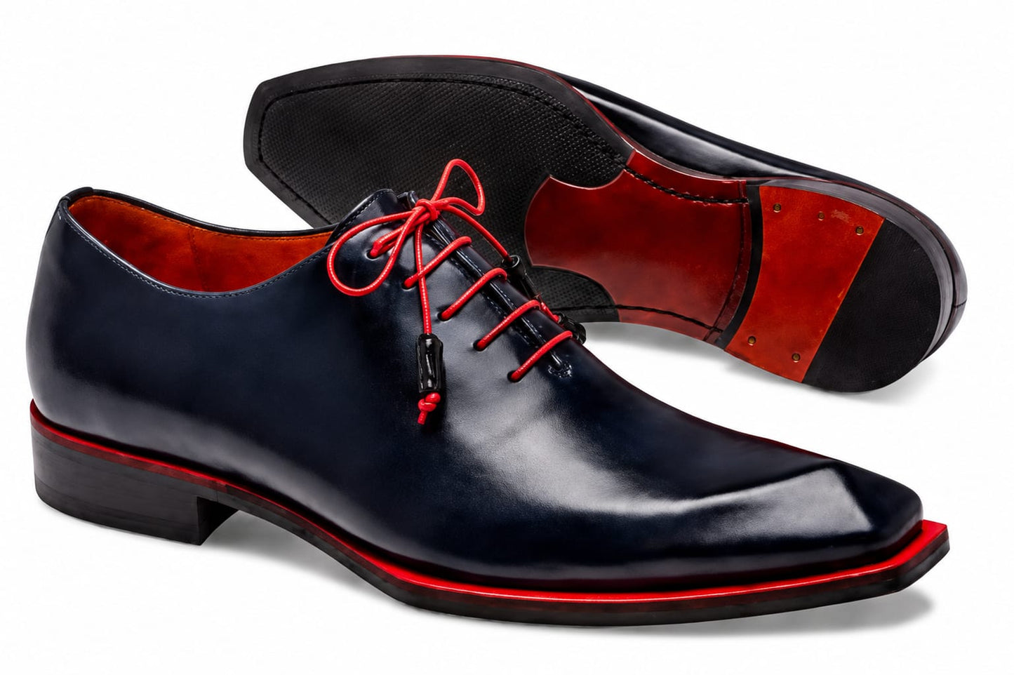 Mezlan Asymmetric Wholecut Oxford - Black Leather Men's Dress Shoes - Pellevista
