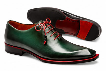 Mezlan Asymmetric Wholecut Oxford - Black Leather Men's Dress Shoes - Pellevista