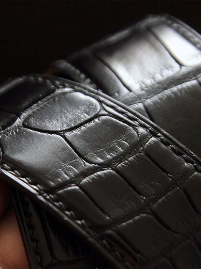 Crocodile leather belt