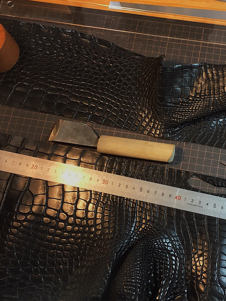 Crocodile leather belt