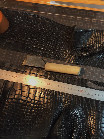 Crocodile leather belt